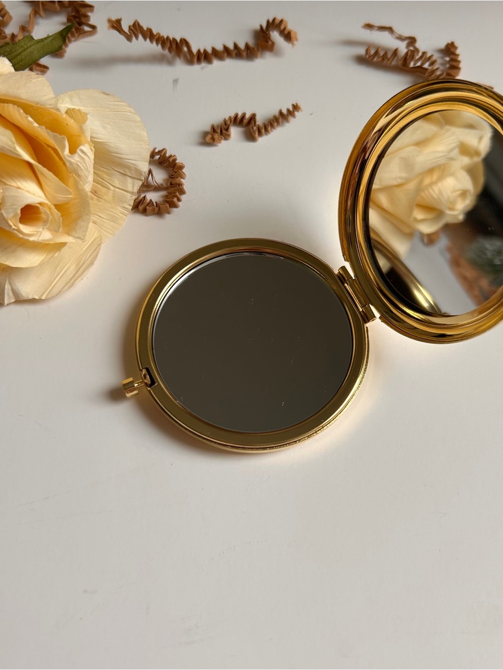 Gold Compact Mirror for Women Makeup - Portable Travel Mirror